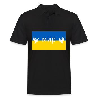 Frieden auf ukrainisch Ukraine Russland Krieg - Männer Poloshirt - Schwarz - Vorne - Kai (181cm)