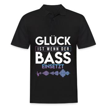 Glück ist wenn der Bass einsetzt Goa Techno Dubst - Männer Poloshirt - Schwarz - Vorne - Kai (181cm)