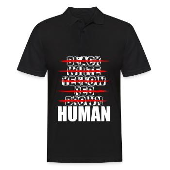Juste des vies noires humaines comptent l'amour anti-racisme - Polo Homme - noir - Devant - Kai (181cm)