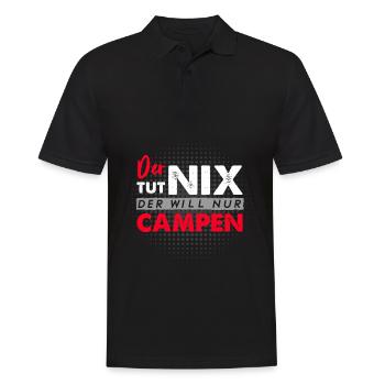 Der tut nix der will nur Campen Wohnwagen Camper C - Männer Poloshirt - Schwarz - Vorne - Kai (181cm)
