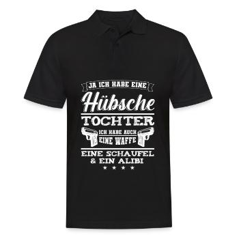 Lustig Vater Papa Dad Daddy Tochter Stieftochter - Männer Poloshirt - Schwarz - Vorne - Kai (181cm)