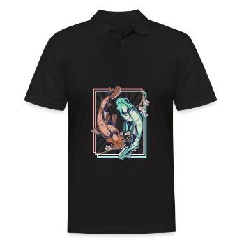 Koi Koifische Japan - Männer Poloshirt - Schwarz - Vorne - Kai (181cm)