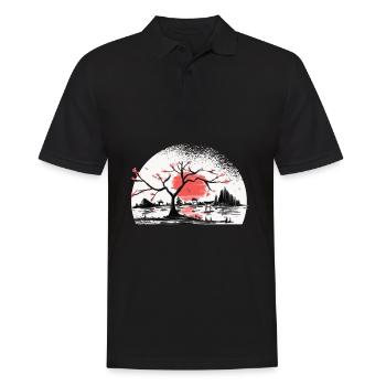 Japon Jardin japonais Torii Japon Samurai - Polo Homme - noir - Devant - Kai (181cm)