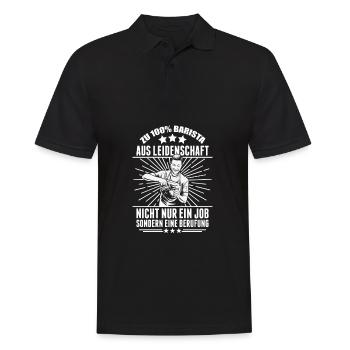 Zu 100% Barista - Männer Poloshirt - Schwarz - Vorne - Kai (181cm)