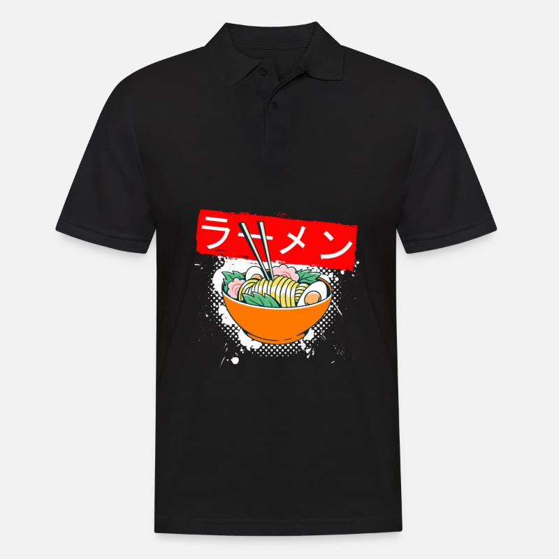 Anime Suppe Asiatische Suppe - Männer Poloshirt - Schwarz