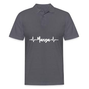 Manga Heartbeat - Polo Homme - charbon - Devant - Nico (186cm)