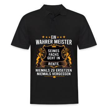 Ein wahrer Meister seines Fachs geht in Rente - Männer Poloshirt - Schwarz - Vorne - Kai (181cm)