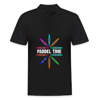 Paddel Team Kanu Kayak - Männer Poloshirt - Schwarz - Vorne - Kai (181cm)