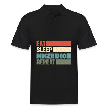 Didgeridoo Eat sleep repeat - Männer Poloshirt - Schwarz - Vorne - Kai (181cm)