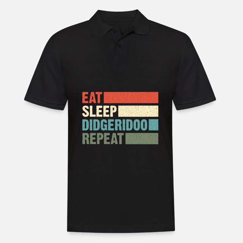 Didgeridoo Eat sleep repeat - Männer Poloshirt - Schwarz