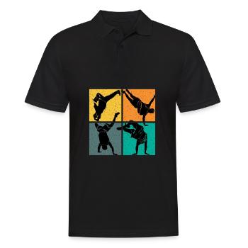 Breakdance danse vintage - Polo Homme - noir - Devant - Kai (181cm)