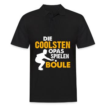 Die coolsten Opas spielen Boule - Männer Poloshirt - Schwarz - Vorne - Kai (181cm)