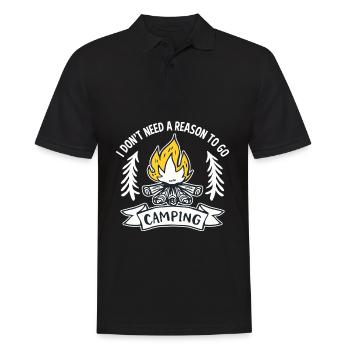I don't need a reason to go camping - Men's Polo Shirt - black - Front - Kai (181cm)