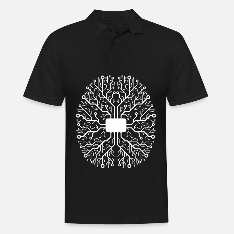 Coding brain - Männer Poloshirt - Schwarz