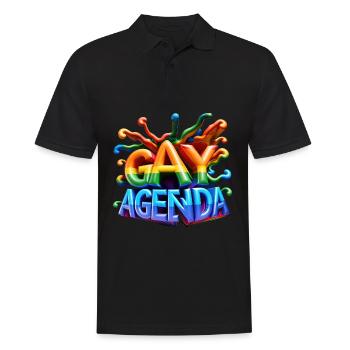 Die schwule Agenda - Humor & Pride - Männer Poloshirt - Schwarz - Vorne - Kai (181cm)