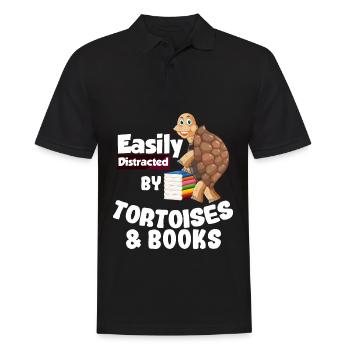 Turtle Books | Tortoise Gift Idea - Men's Polo Shirt - black - Front - Kai (181cm)
