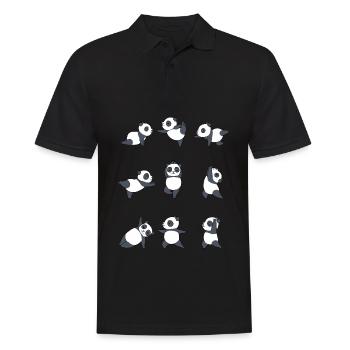 Yoga Panda Meditation Yogi Namaste Zen Gift - Men's Polo Shirt - black - Front - Kai (181cm)