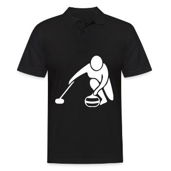 Silhouette de curling minimaliste Sport - Polo Homme - noir - Devant - Kai (181cm)