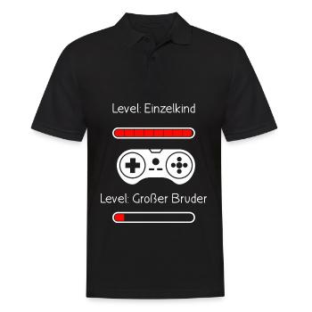 Großer Bruder Level Up Einzelkind Completet Zocker - Männer Poloshirt - Schwarz - Vorne - Kai (181cm)