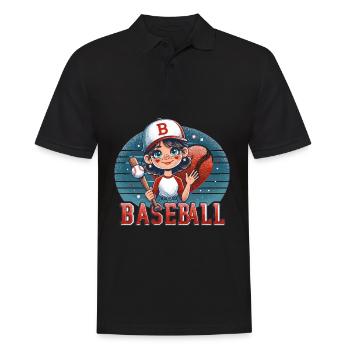 Das Lächeln des kleinen Ligaspielers - Männer Poloshirt - Schwarz - Vorne - Kai (181cm)