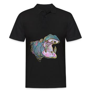 hippo - Men's Polo Shirt - black - Front - Kai (181cm)