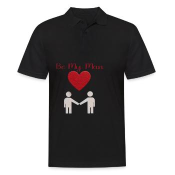 Love Message Silhouette - Men's Polo Shirt - black - Front - Kai (181cm)