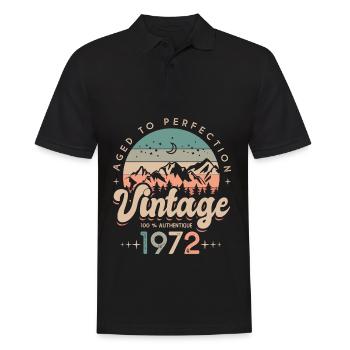 1972 Vintage anniversary 51 years - Men's Polo Shirt - black - Front - Kai (181cm)