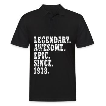 1978 Vintage Anniversaire Année de naissance 1978 Cadeau - Polo Homme - noir - Devant - Kai (181cm)