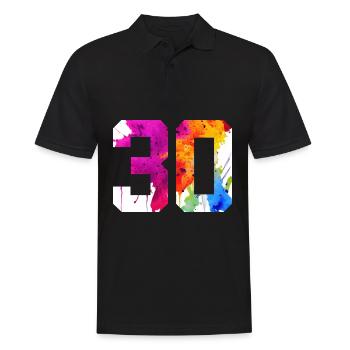 NUMÉRO 30 ANS 30E ANNIVERSAIRE - Polo Homme - noir - Devant - Kai (181cm)