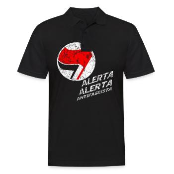 ANTIFASCHISTE Antifa contre les Faschos contre la droite - Polo Homme - noir - Devant - Kai (181cm)