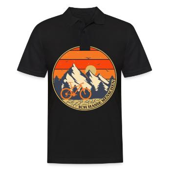 ich hasse menschen Biken | Geschenkidee - Männer Poloshirt - Schwarz - Vorne - Kai (181cm)