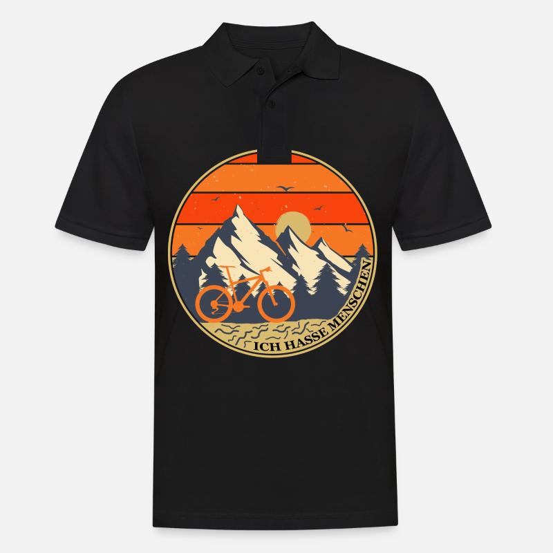 ich hasse menschen Biken | Geschenkidee - Männer Poloshirt - Schwarz