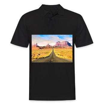 USA Nature Design - Männer Poloshirt - Schwarz - Vorne - Kai (181cm)