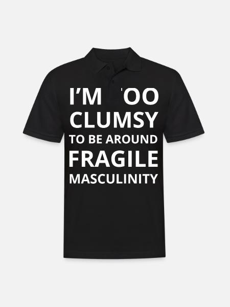 Trop maladroit pour être entouré d’une masculinité fragile I - Polo Homme - noir