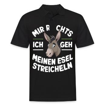 Esel Eselchen Maultier Muli - Männer Poloshirt - Schwarz - Vorne - Kai (181cm)