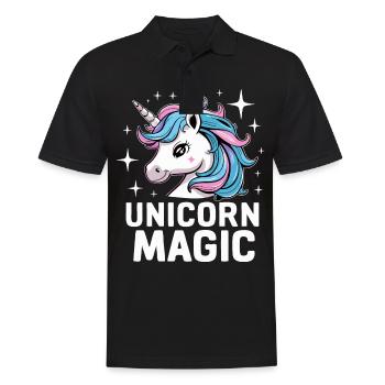 Unicorn Unicorns Fairy Tale Magical - Men's Polo Shirt - black - Front - Kai (181cm)