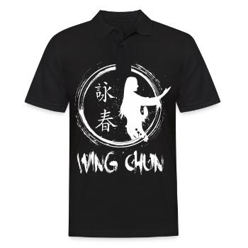 Wing chun Wingtsun - Männer Poloshirt - Schwarz - Vorne - Kai (181cm)