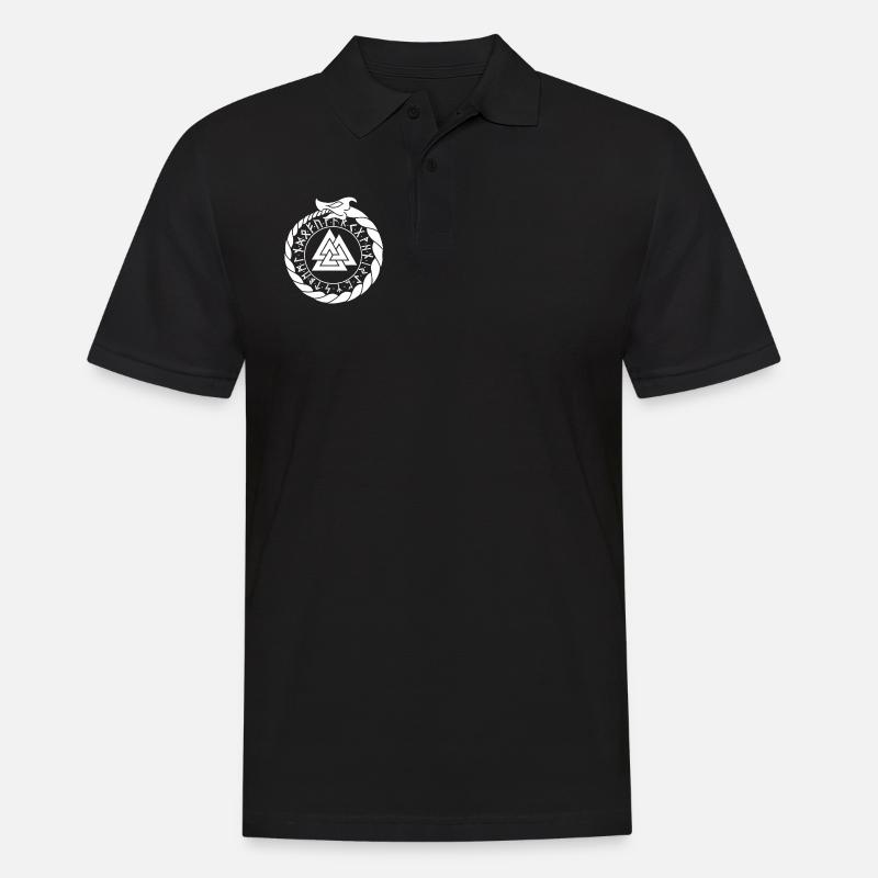 Ouroboros con Valknut e Fuþark - Germanico - Polo da uomo - nero