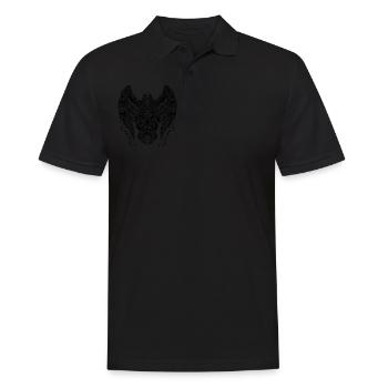 Krähe mit Futhark und Vegvisir - Männer Poloshirt - Schwarz - Vorne - Kai (181cm)