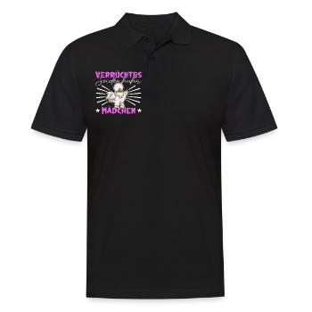 Verrücktes Seidenhuhn Mädchen - Seidenhühner - Männer Poloshirt - Schwarz - Vorne - Kai (181cm)