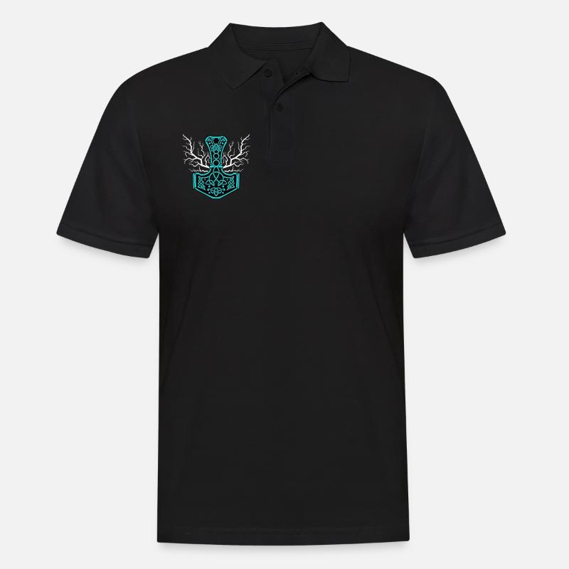 Il martello di Thor con un fulmine - Mjölnir - Polo da uomo - nero