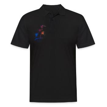 Farbenfrohe Laufente - Männer Poloshirt - Schwarz - Vorne - Kai (181cm)