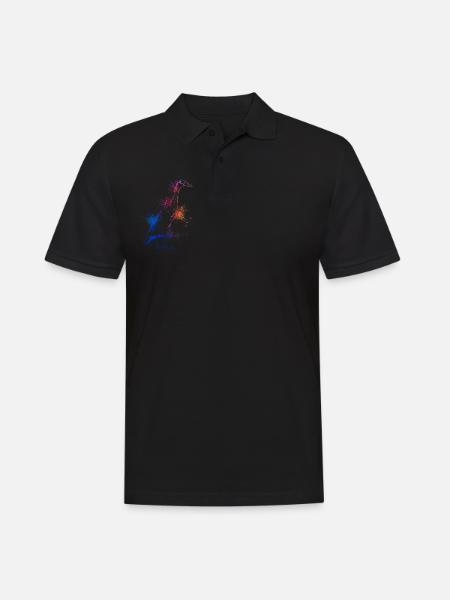 Farbenfrohe Laufente - Männer Poloshirt - Schwarz