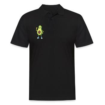 Comic Avocado - Männer Poloshirt - Schwarz - Vorne - Kai (181cm)