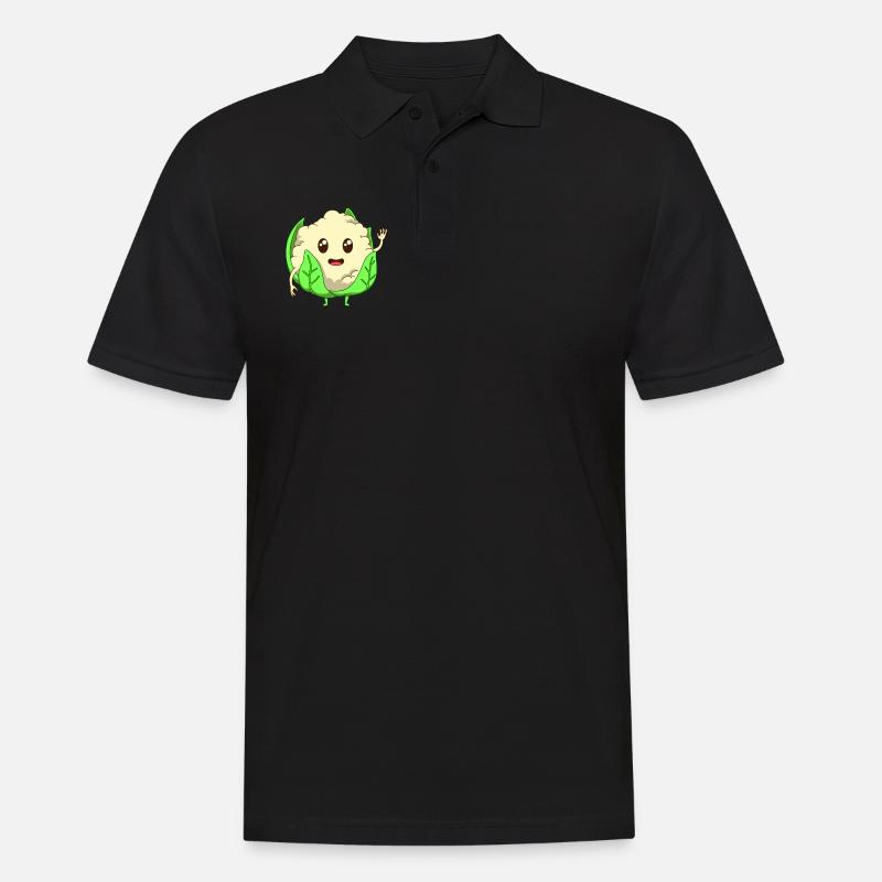 Comic Blumenkohl - Männer Poloshirt - Schwarz