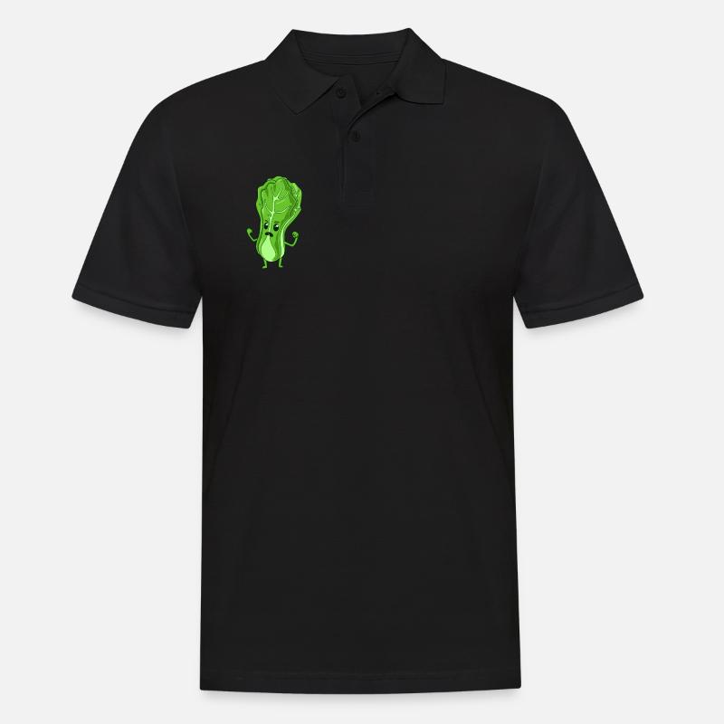 Comic Salatkopf - Männer Poloshirt - Schwarz