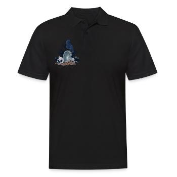 Goth und Gothic - Friedhof mit Rabe Schädel - Männer Poloshirt - Schwarz - Vorne - Kai (181cm)