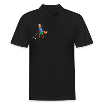Comic Fuchs joue au golf - Golfeur - Polo Homme - noir - Devant - Kai (181cm)
