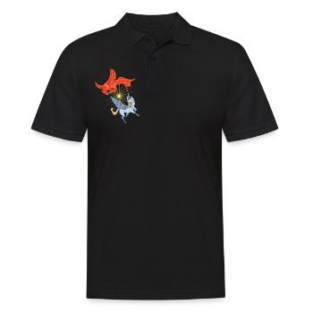 Tiere der Mythologie - Phönix vs Pegasus - Männer Poloshirt - Schwarz - Vorne - Kai (181cm)