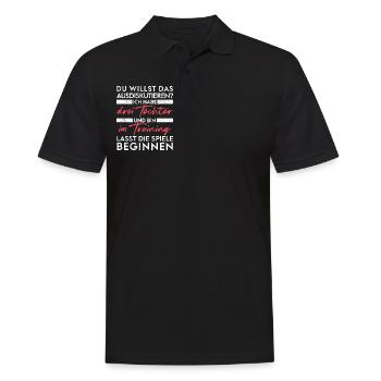 Du willst das ausdiskutieren - Vater Töchter - Männer Poloshirt - Schwarz - Vorne - Kai (181cm)